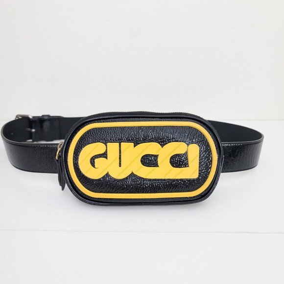 Gucci Game Patch Rubber Logo and Patent Leather Belt Bag 85 - Picture 2 of 12